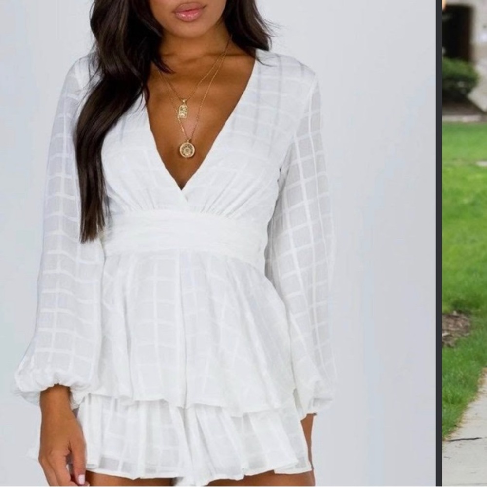 Princess Polly white romper size 6